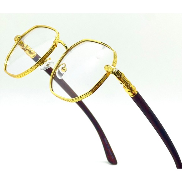 Gold Octagon Glasses Clear Lens Vintage Style Hip Hop Men Retro EyeGlasses Gafas - Picture 1 of 6